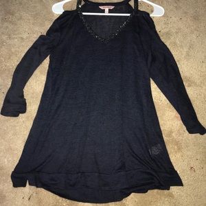 Navy Blue Off Shoulder Strap Top